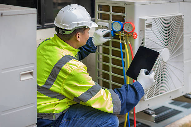 Professional Hvac technician working in Courtland, VA